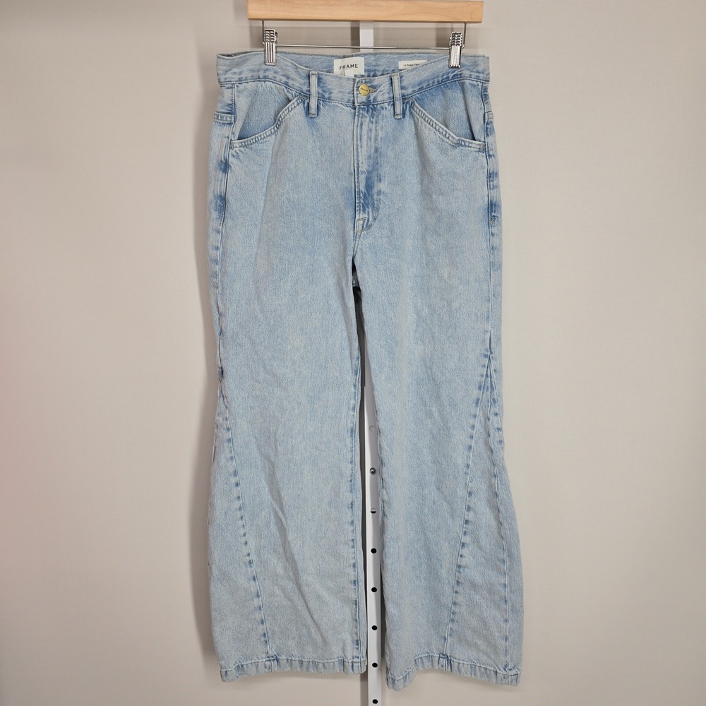 FRAME Le Baggy Palazzo Jeans Light Wash Blue High Rise Wide Leg 30 LBP207